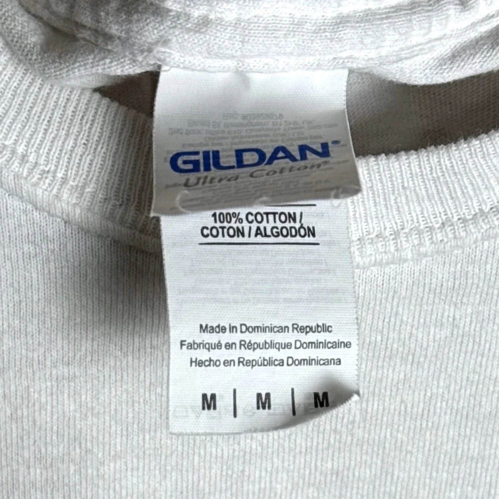 Gildan‎ Great Balls of Fire Bocce Originals Graphic T-Shirt Mens Medium White